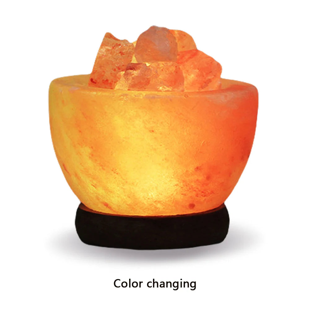 Himalayan Salt Lamp, Crystal Bowl and Natural Cut