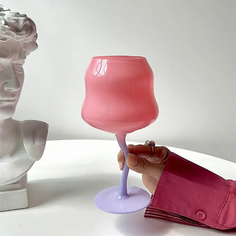 Colorful Antique European Goblet Glass