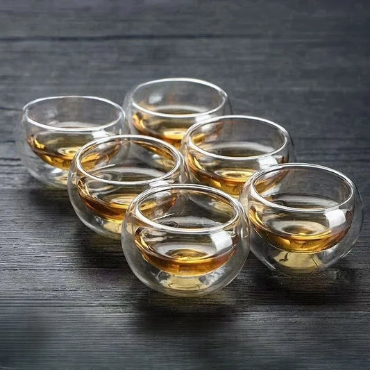 Double-Wall Glass Tea Shot Cups