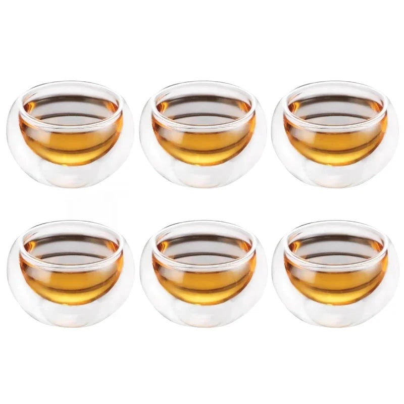 Double-Wall Glass Tea Shot Cups