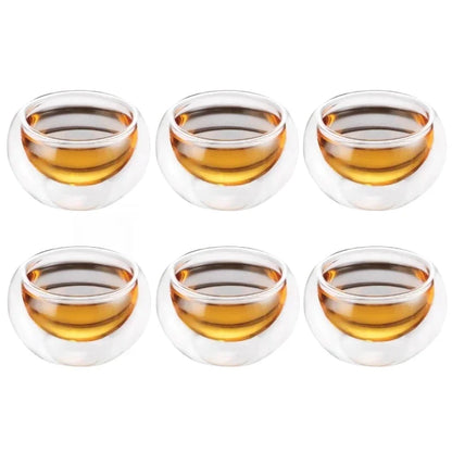 Double-Wall Glass Tea Shot Cups