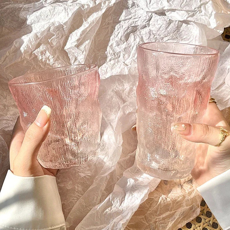 Trendy Pink Glacier Glass