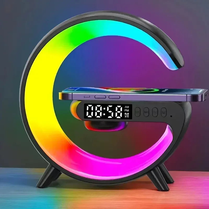 Wireless Charging RGB Alarm Clock Speaker Dock