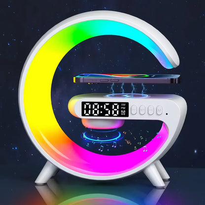 Wireless Charging RGB Alarm Clock Speaker Dock