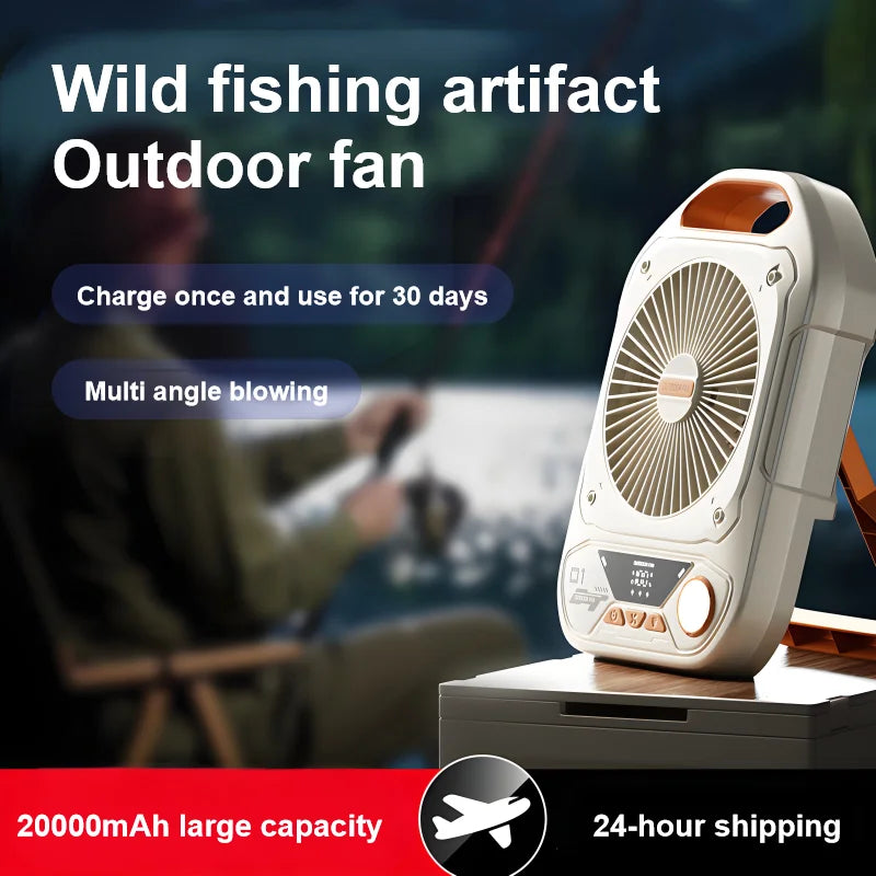 Portable Camping Fan with LED Light
