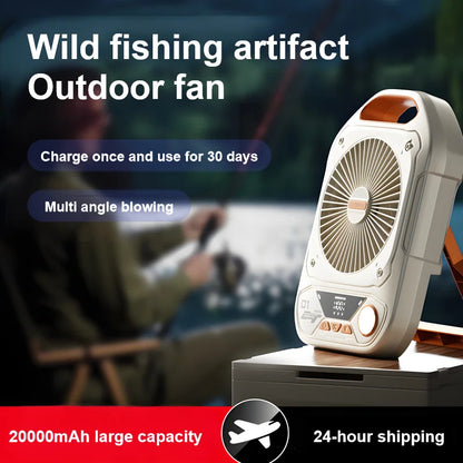 Portable Camping Fan with LED Light
