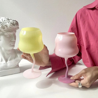 Colorful Antique European Goblet Glass