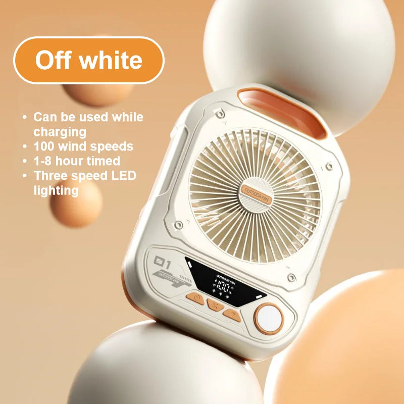 Portable Camping Fan with LED Light