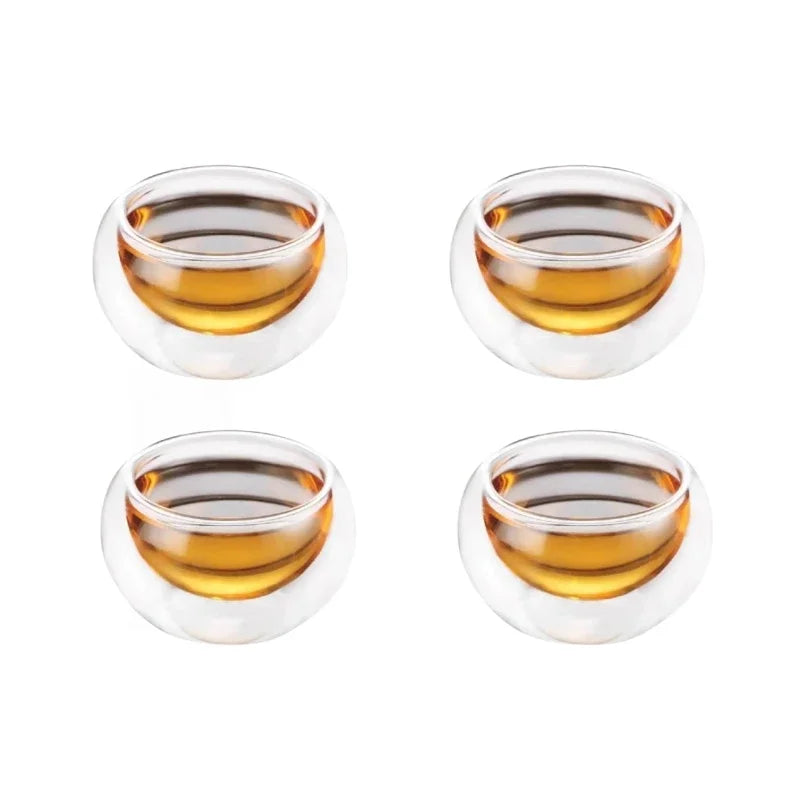 Double-Wall Glass Tea Shot Cups