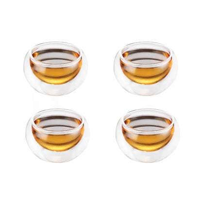 Double-Wall Glass Tea Shot Cups