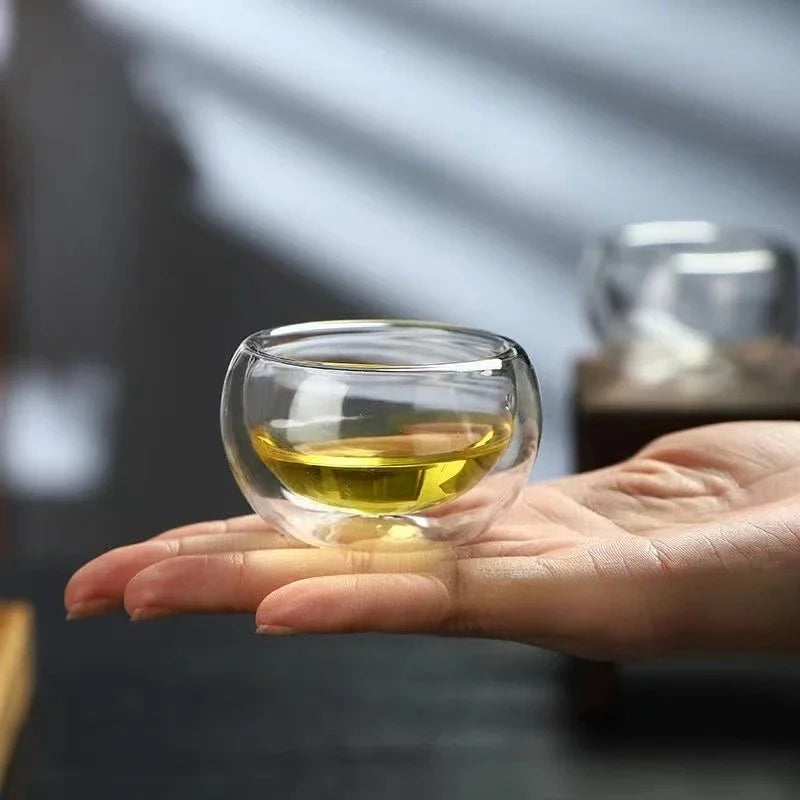 Double-Wall Glass Tea Shot Cups