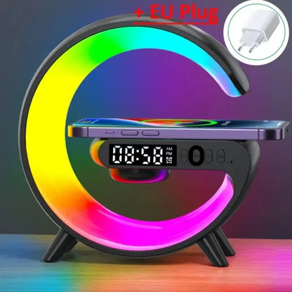 Wireless Charging RGB Alarm Clock Speaker Dock