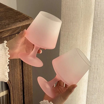 Elegant Gradient Pink French Matte Glass