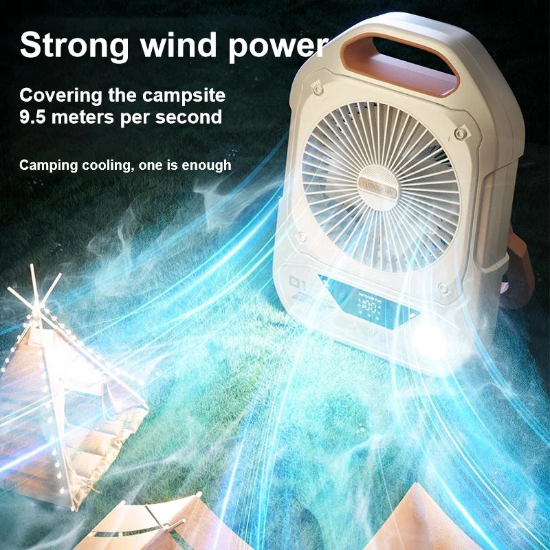 Portable Camping Fan with LED Light
