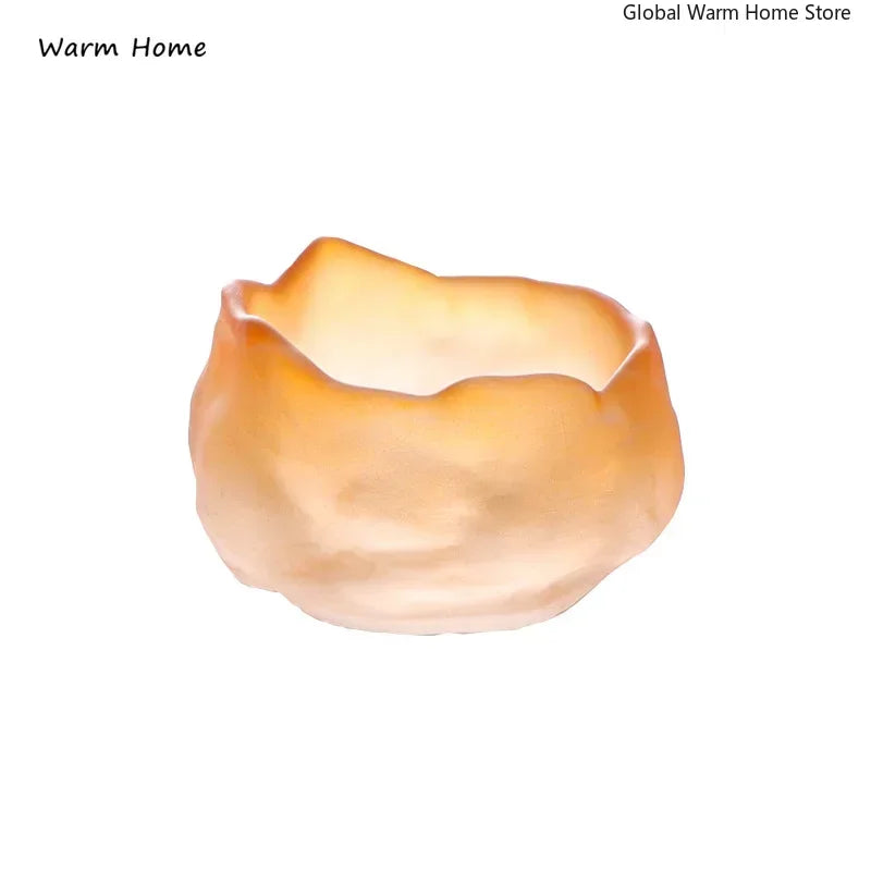 Retro Frosted Crystal Tea Cup & Saucer Set