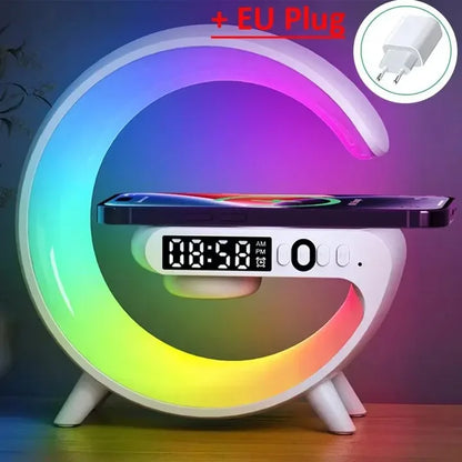 Wireless Charging RGB Alarm Clock Speaker Dock