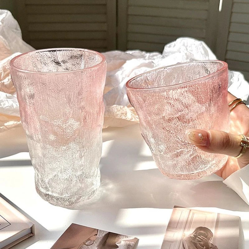 Trendy Pink Glacier Glass