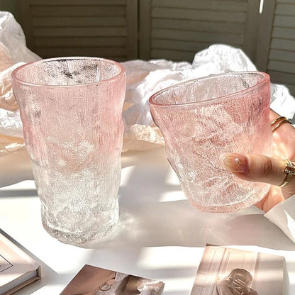 Trendy Pink Glacier Glass