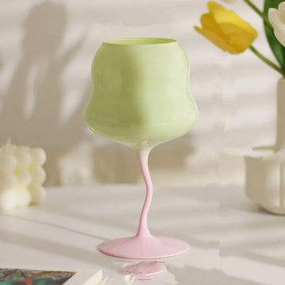 Colorful Antique European Goblet Glass