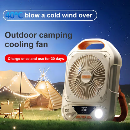 Portable Camping Fan with LED Light
