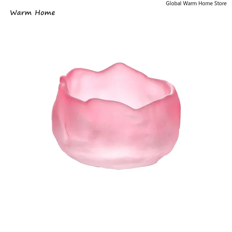 Retro Frosted Crystal Tea Cup & Saucer Set