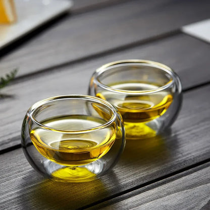 Double-Wall Glass Tea Shot Cups