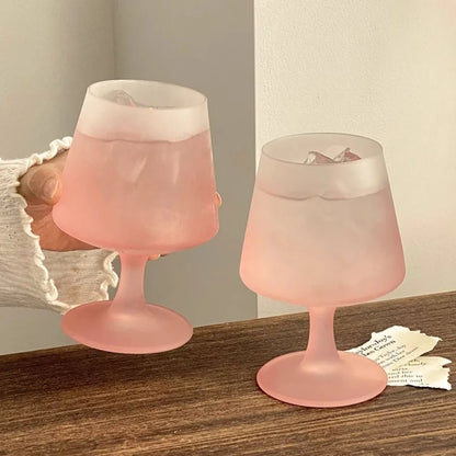 Elegant Gradient Pink French Matte Glass