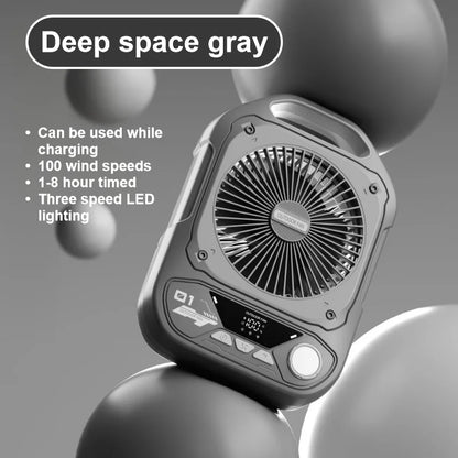 Portable Camping Fan with LED Light