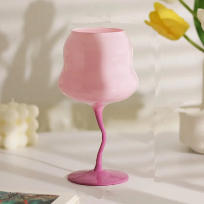 Colorful Antique European Goblet Glass