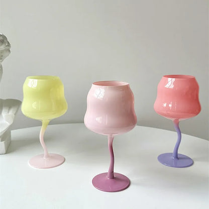 Colorful Antique European Goblet Glass