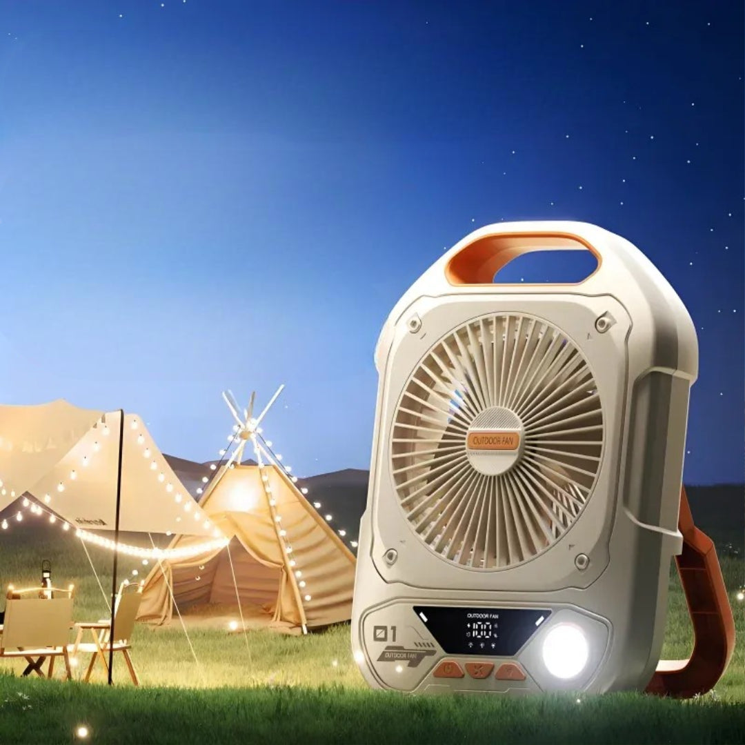 Portable Camping Fan with LED Light